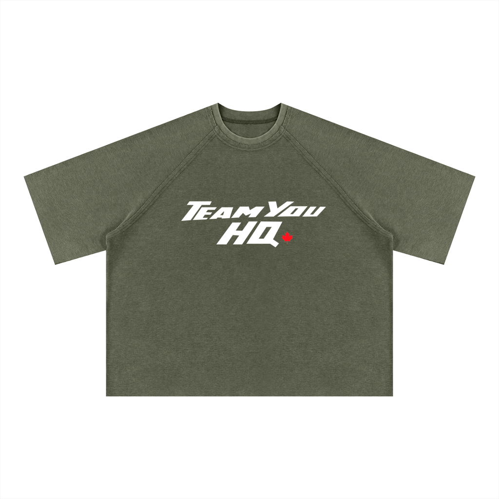 TeamYou HQ Unisex Mineral Wash Boxy Waffle T-Shirt