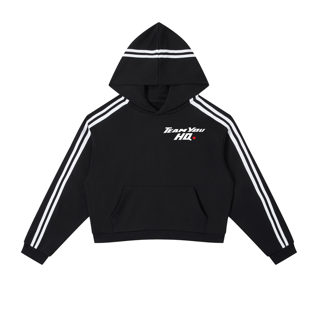 TeamYou Contrast Side Stripe Cropped Hoodie