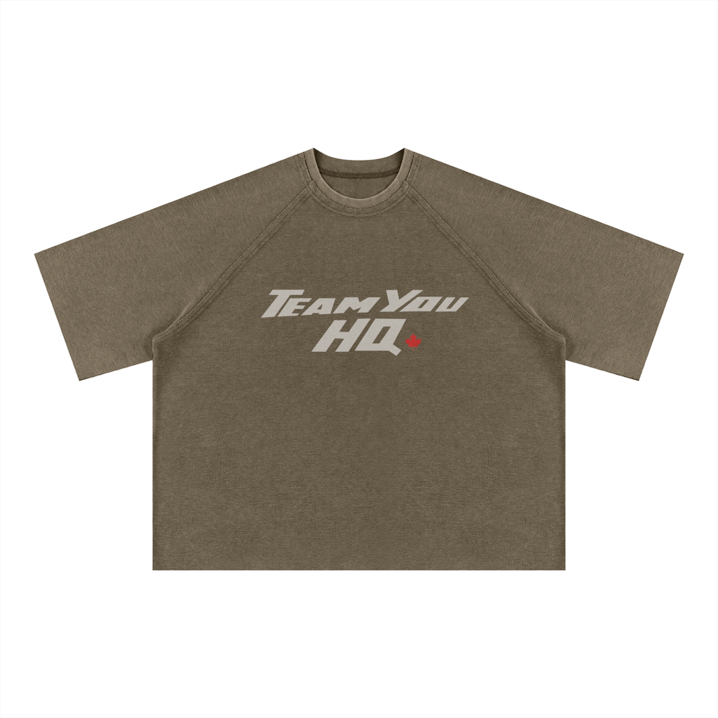 TeamYou HQ Unisex Mineral Wash Boxy Waffle T-Shirt
