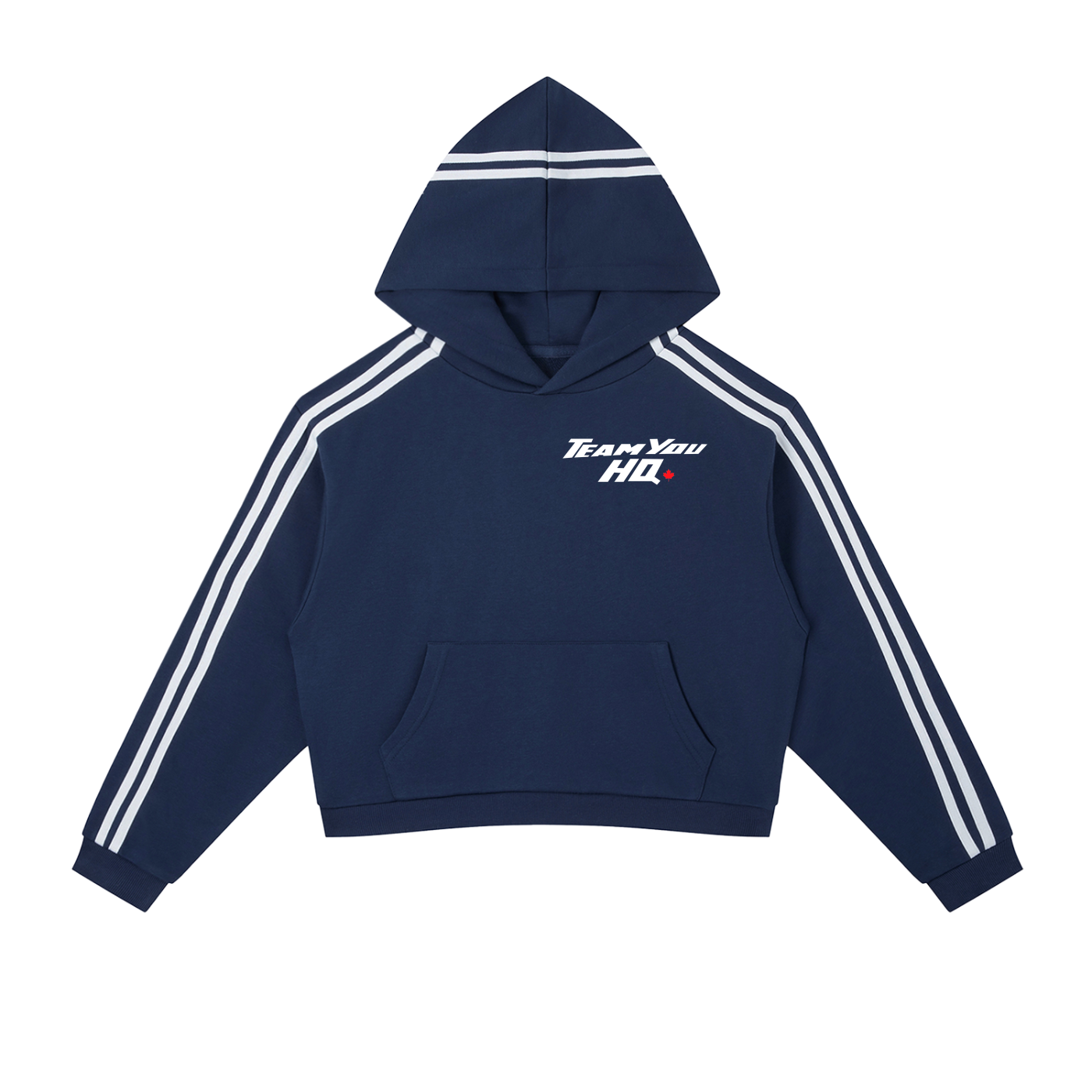 TeamYou Contrast Side Stripe Cropped Hoodie