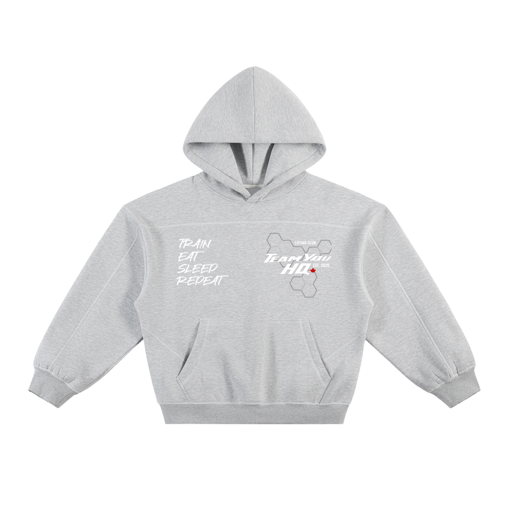 TeamYou Contrast-Stitched Boxy Fleece Hoodie