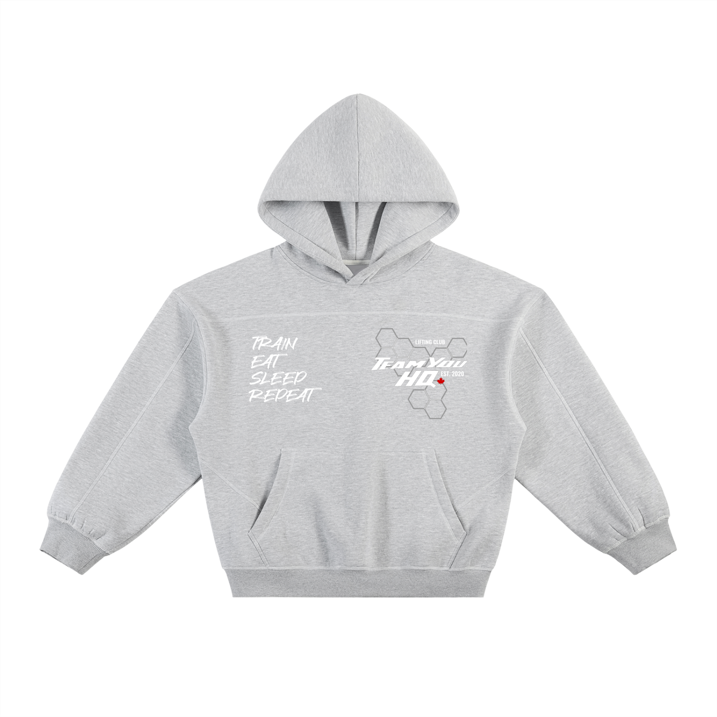 TeamYou Contrast-Stitched Boxy Fleece Hoodie